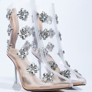 AZALEA WANG  JUST LET YOU GO STILETTO BOOTIE IN NUDE